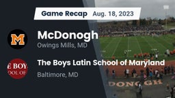 Recap: McDonogh  vs. The Boys Latin School of Maryland 2023