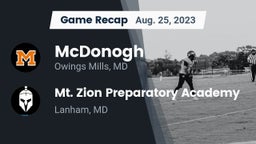 Recap: McDonogh  vs. Mt. Zion Preparatory Academy 2023
