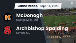 Recap: McDonogh  vs. Archbishop Spalding  2023