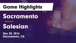 Sacramento  vs Salesian  Game Highlights - Dec 28, 2016
