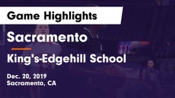Sacramento  vs King's-Edgehill School Game Highlights - Dec. 20, 2019