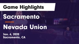 Sacramento  vs Nevada Union  Game Highlights - Jan. 6, 2020