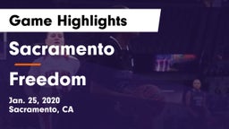 Sacramento  vs Freedom  Game Highlights - Jan. 25, 2020