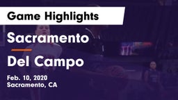 Sacramento  vs Del Campo  Game Highlights - Feb. 10, 2020