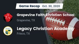Recap: Grapevine Faith Christian School vs. Legacy Christian Academy  2020