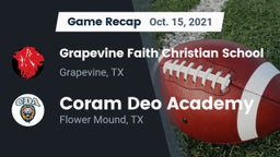 Recap: Grapevine Faith Christian School vs. Coram Deo Academy  2021