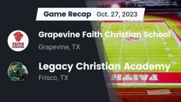 Recap: Grapevine Faith Christian School vs. Legacy Christian Academy  2023