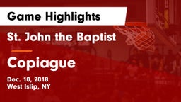 St. John the Baptist  vs Copiague  Game Highlights - Dec. 10, 2018
