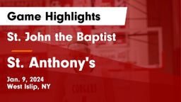 St. John the Baptist  vs St. Anthony's  Game Highlights - Jan. 9, 2024