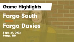Fargo South  vs Fargo Davies  Game Highlights - Sept. 27, 2022