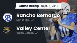 Recap: Rancho Bernardo  vs. Valley Center  2019