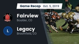 Recap: Fairview  vs. Legacy   2019