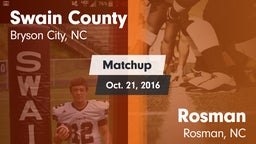 Matchup: Swain County High vs. Rosman  2016