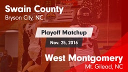 Matchup: Swain County High vs. West Montgomery  2016