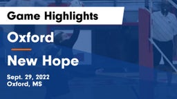 Oxford  vs New Hope  Game Highlights - Sept. 29, 2022