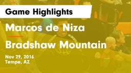 Marcos de Niza  vs Bradshaw Mountain Game Highlights - Nov 29, 2016