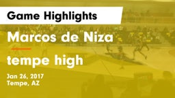 Marcos de Niza  vs tempe high Game Highlights - Jan 26, 2017