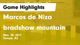 Marcos de Niza  vs bradshaw mountain Game Highlights - Nov. 28, 2017