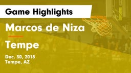 Marcos de Niza  vs Tempe Game Highlights - Dec. 30, 2018