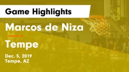 Marcos de Niza  vs Tempe  Game Highlights - Dec. 5, 2019