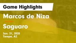 Marcos de Niza  vs Saguaro  Game Highlights - Jan. 21, 2020