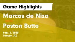 Marcos de Niza  vs Poston Butte  Game Highlights - Feb. 4, 2020