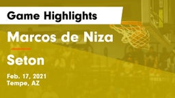 Marcos de Niza  vs Seton Game Highlights - Feb. 17, 2021