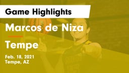 Marcos de Niza  vs Tempe Game Highlights - Feb. 18, 2021