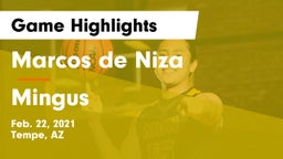 Marcos de Niza  vs Mingus Game Highlights - Feb. 22, 2021