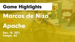 Marcos de Niza  vs Apache  Game Highlights - Dec. 10, 2021
