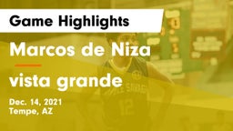 Marcos de Niza  vs vista grande Game Highlights - Dec. 14, 2021