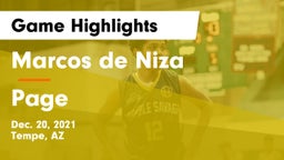 Marcos de Niza  vs Page  Game Highlights - Dec. 20, 2021