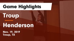 Troup  vs Henderson  Game Highlights - Nov. 19, 2019