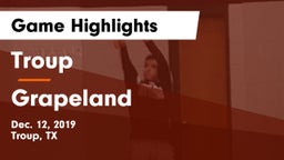 Troup  vs Grapeland  Game Highlights - Dec. 12, 2019