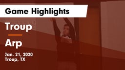 Troup  vs Arp  Game Highlights - Jan. 21, 2020