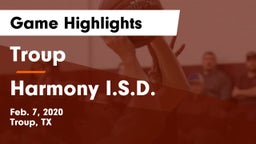 Troup  vs Harmony I.S.D. Game Highlights - Feb. 7, 2020