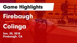 Firebaugh  vs Colinga Game Highlights - Jan. 30, 2018