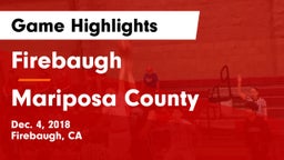 Firebaugh  vs Mariposa County  Game Highlights - Dec. 4, 2018