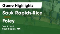 Sauk Rapids-Rice  vs Foley  Game Highlights - Jan 3, 2017