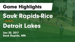 Sauk Rapids-Rice  vs Detroit Lakes  Game Highlights - Jan 20, 2017