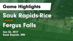 Sauk Rapids-Rice  vs Fergus Falls  Game Highlights - Jan 26, 2017
