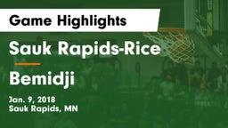 Sauk Rapids-Rice  vs Bemidji  Game Highlights - Jan. 9, 2018