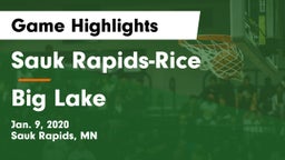 Sauk Rapids-Rice  vs Big Lake  Game Highlights - Jan. 9, 2020