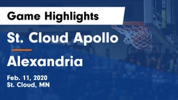 St. Cloud Apollo  vs Alexandria  Game Highlights - Feb. 11, 2020