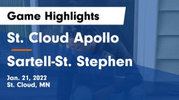 St. Cloud Apollo  vs Sartell-St. Stephen  Game Highlights - Jan. 21, 2022