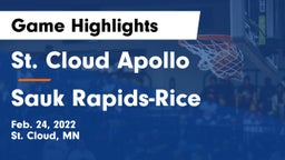 St. Cloud Apollo  vs Sauk Rapids-Rice  Game Highlights - Feb. 24, 2022
