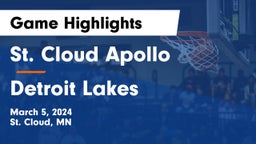 St. Cloud Apollo  vs Detroit Lakes  Game Highlights - March 5, 2024