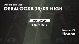 Matchup: Oskaloosa High Schoo vs. Horton  2016
