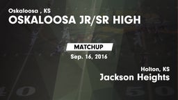 Matchup: Oskaloosa High Schoo vs. Jackson Heights  2016