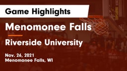 Menomonee Falls  vs Riverside University  Game Highlights - Nov. 26, 2021